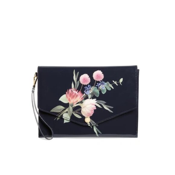 Ted Baker Handbags - Ted Baker Flourish Envelope Clutch in Navy